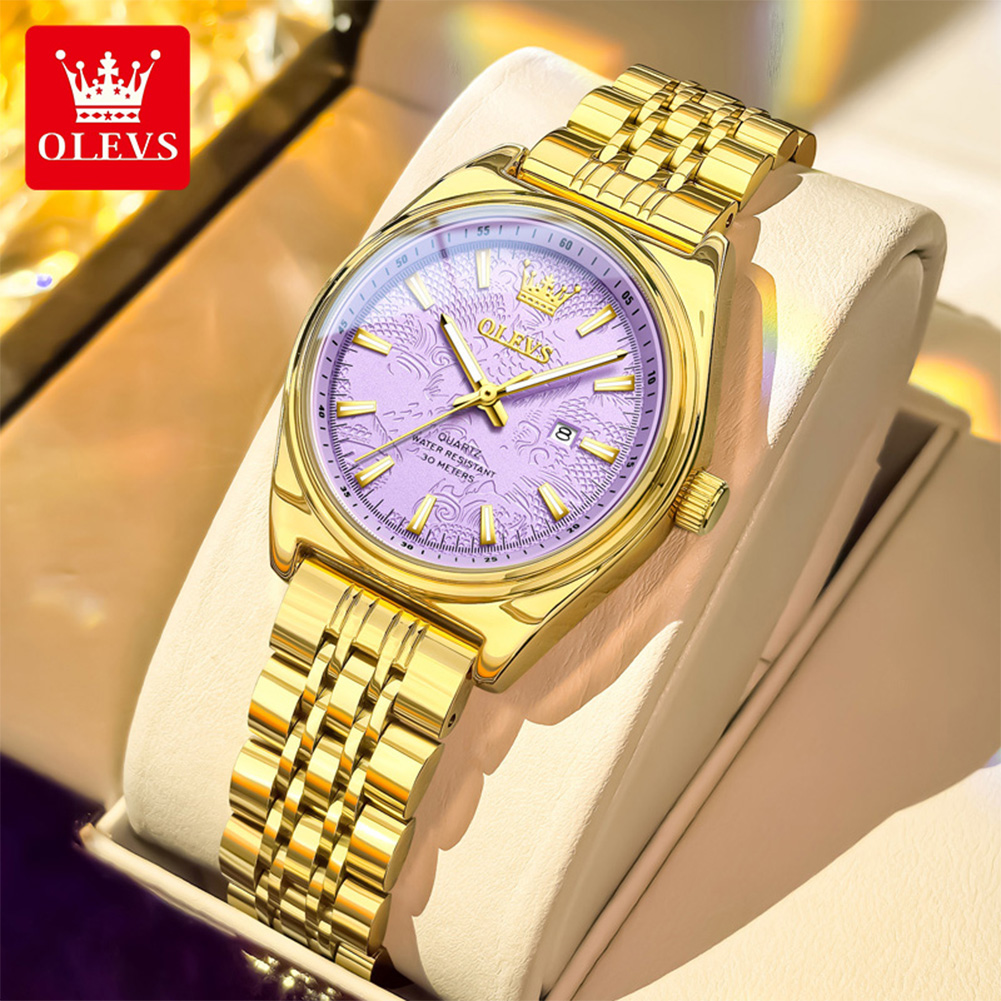 Luxury Watch Brand For Women - ساعة ذهبية فاخرة ماركة OLEVS للنساء