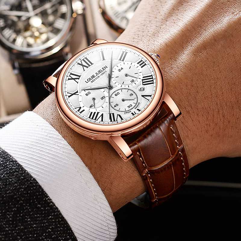 Luxury Watch Longines - ساعة يد كوارتز فاخرة مقاومة للماء