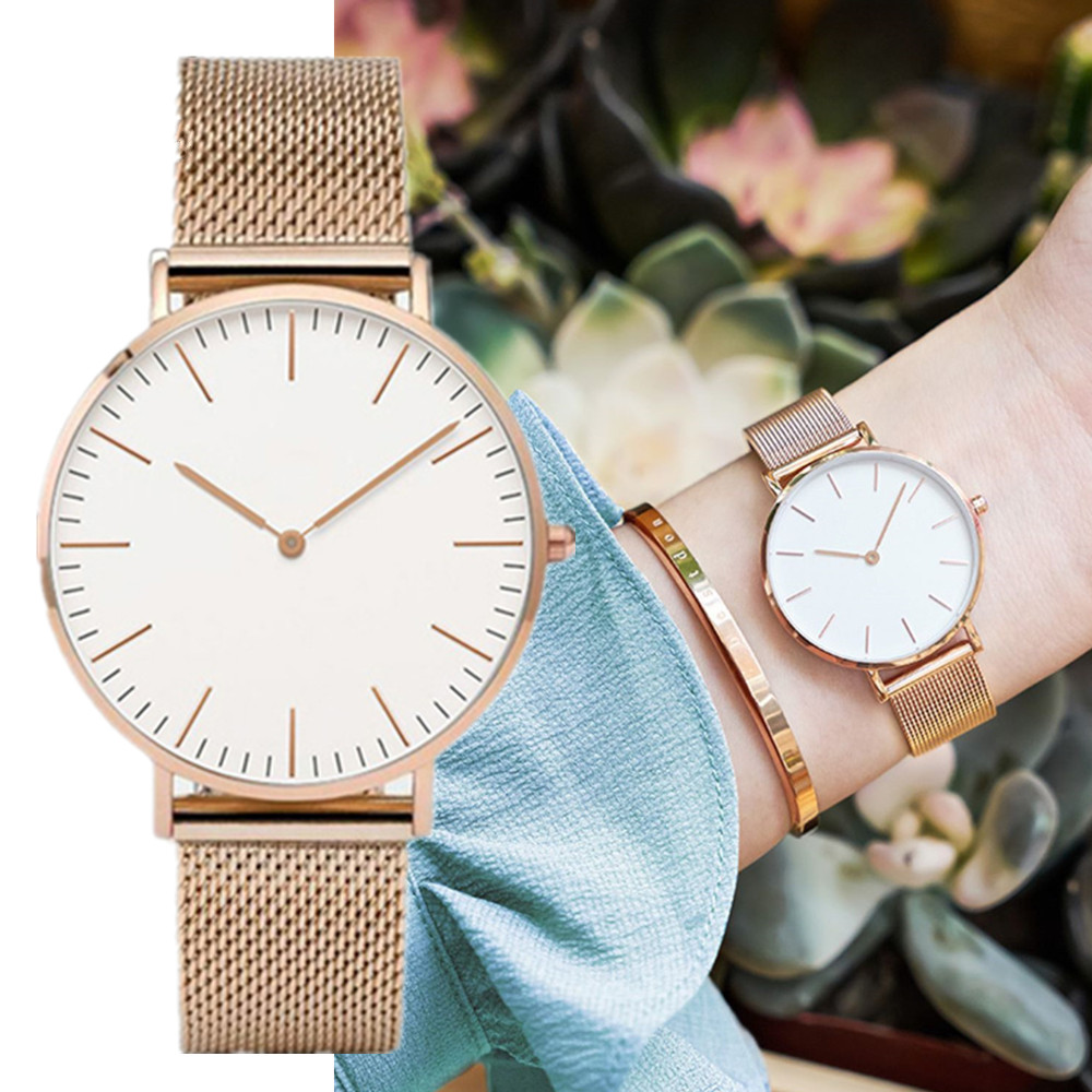 Luxury Watch Brand For Women - ساعة يد كوارتز بحزام شبكي من