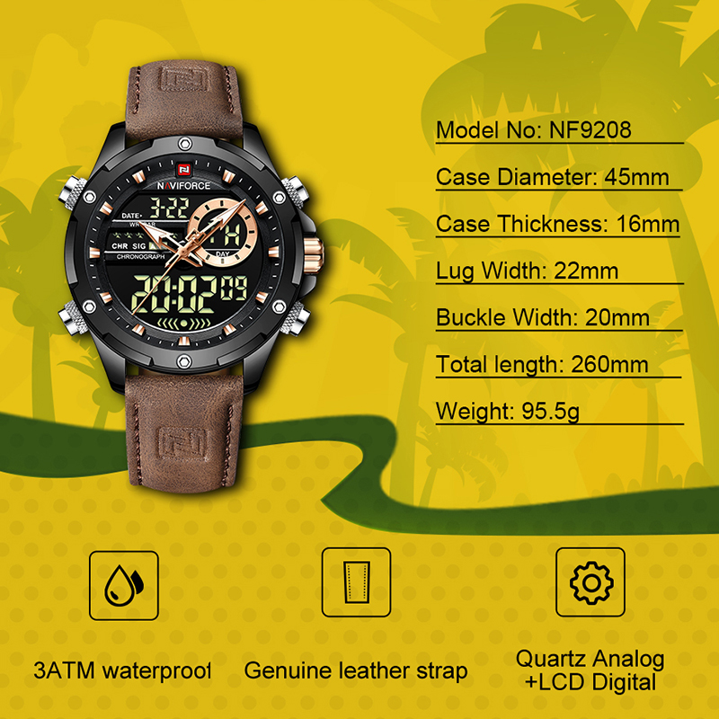 Luxury Watch Holder For Men - ساعات رجالية جديدة من NAVIFORCE، كرونوغراف