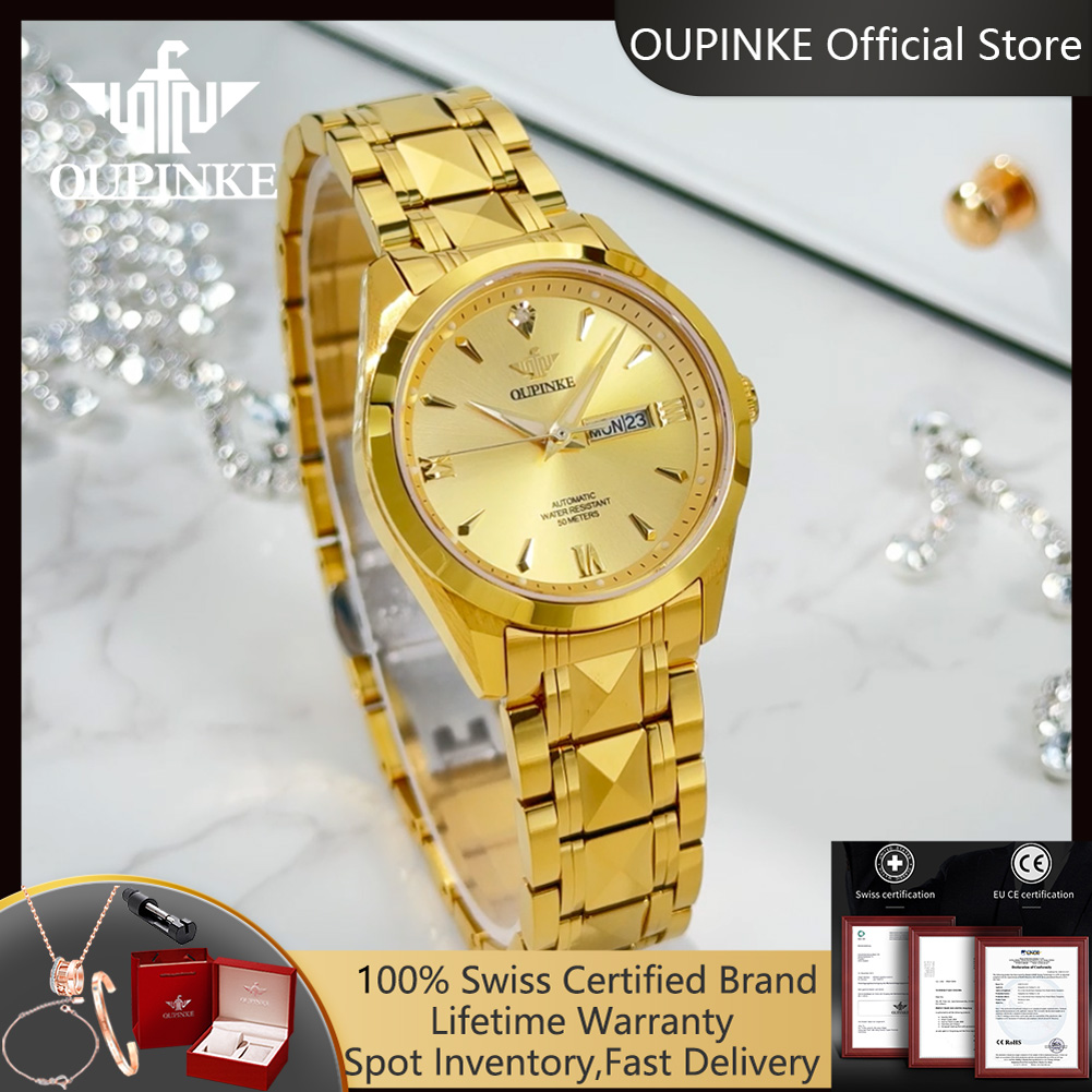 Luxury Watch In Japan - OUPINKE 3306 ساعة نسائية ماسية حقيقية