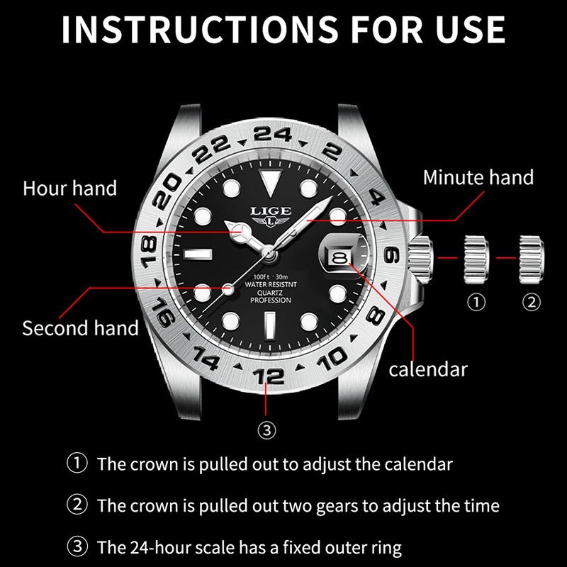 ساعة يد رجالية فاخرة أصلية من  - مراجعة Luxury Watch White وسعره