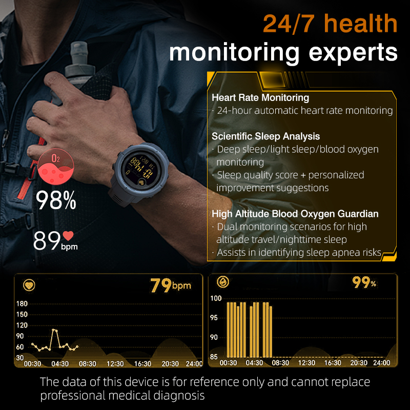 NORTH EDGE جديد ساعة رقمية للر - مراجعة Open Heart Watch وسعره