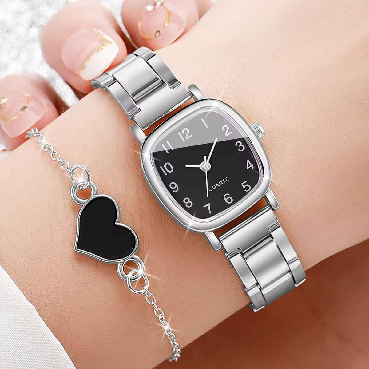 طقم ساعات نسائية عصرية مكون من - مراجعة Open Heart Watch وسعره