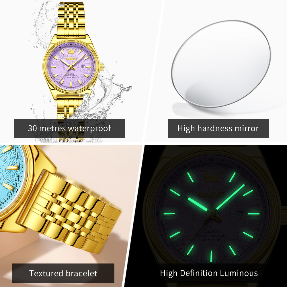 ساعة ذهبية فاخرة ماركة OLEVS ل - مراجعة Luxury Watch Brand For Women وسعره