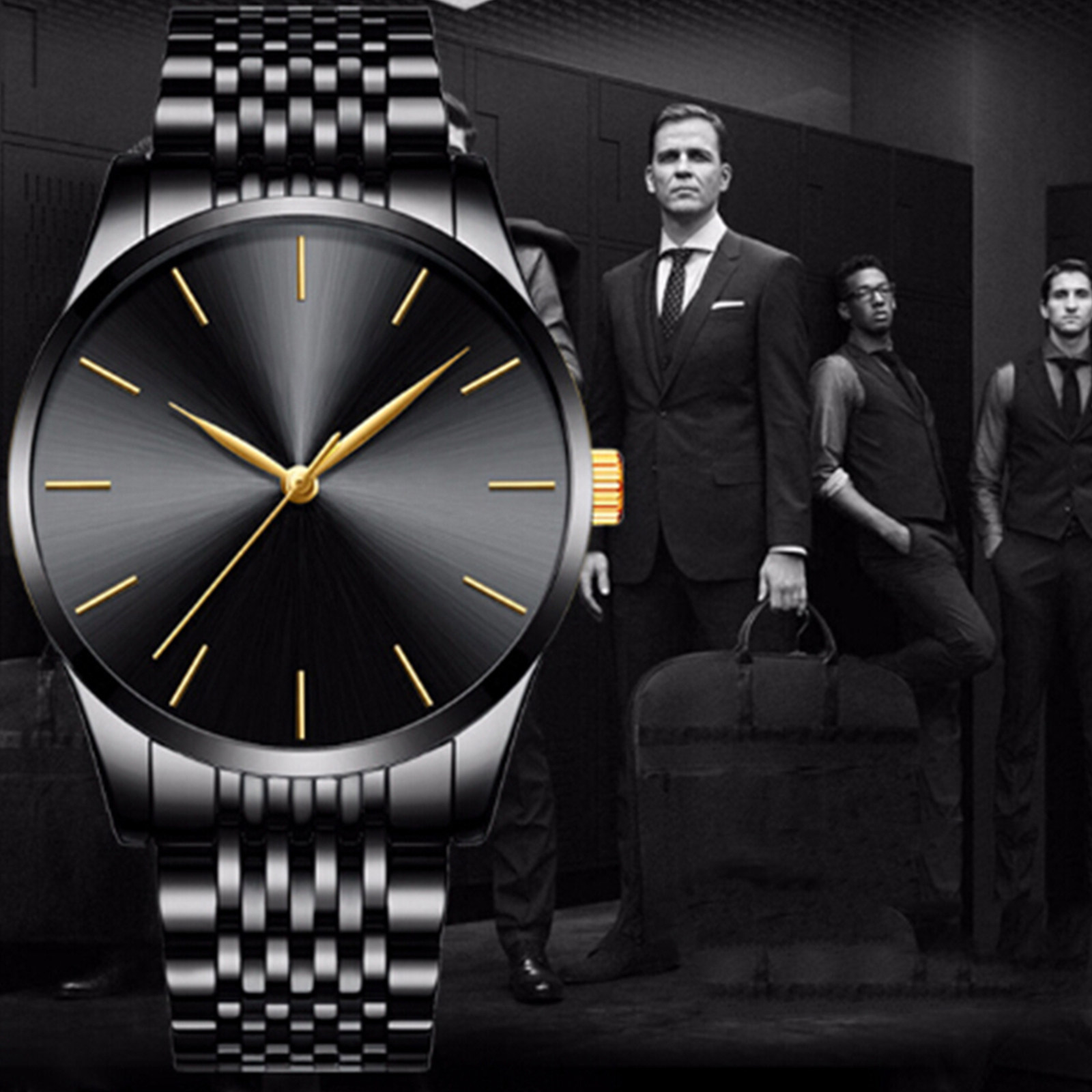 ساعة رجالية كوارتز بحزام فولاذ - مراجعة Luxury Watch White وسعره