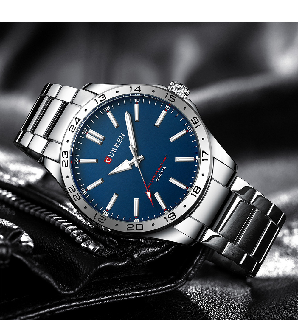 ساعة يد رجالية كوارتز فضية بيض - مراجعة Luxury Watch White وسعره
