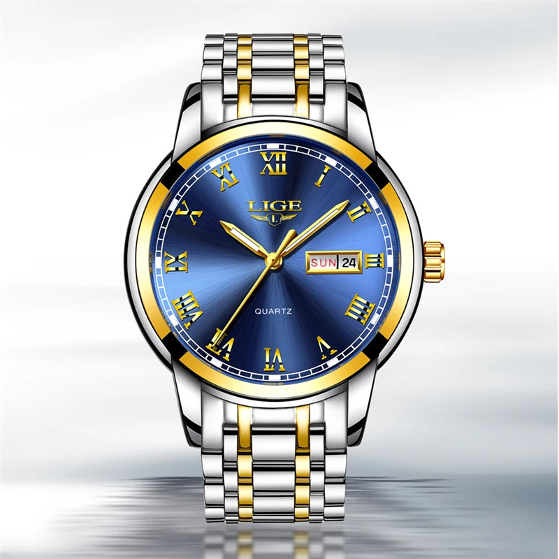LIGE-Men ساعة كوارتز مقاومة لل - مراجعة Luxury Watch Holder For Men وسعره
