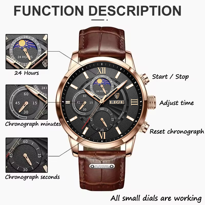 ساعات رجالية LIGE العلامة التج - مراجعة Luxury Watch Holder For Men وسعره